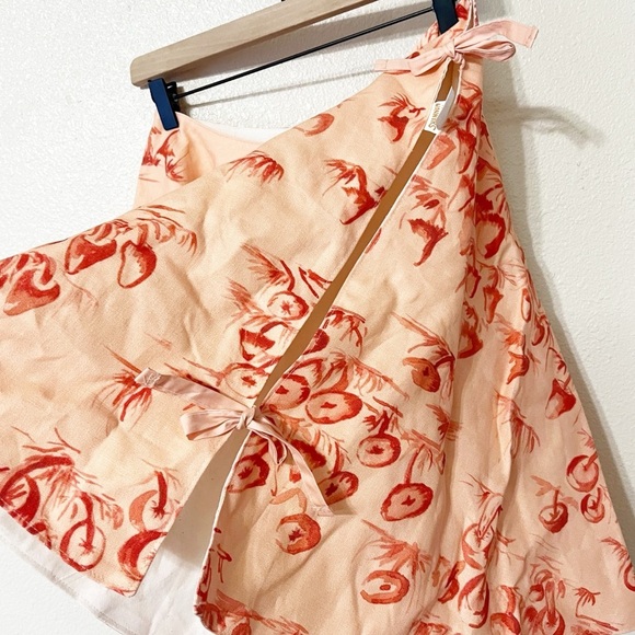 Shannon Retseck Studio Christmas Mushroom Peach Sienna Toile Bow Tree Skirt - Picture 6 of 8